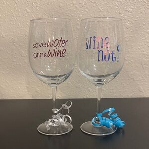 Wine Glass Set with Fun Sayings